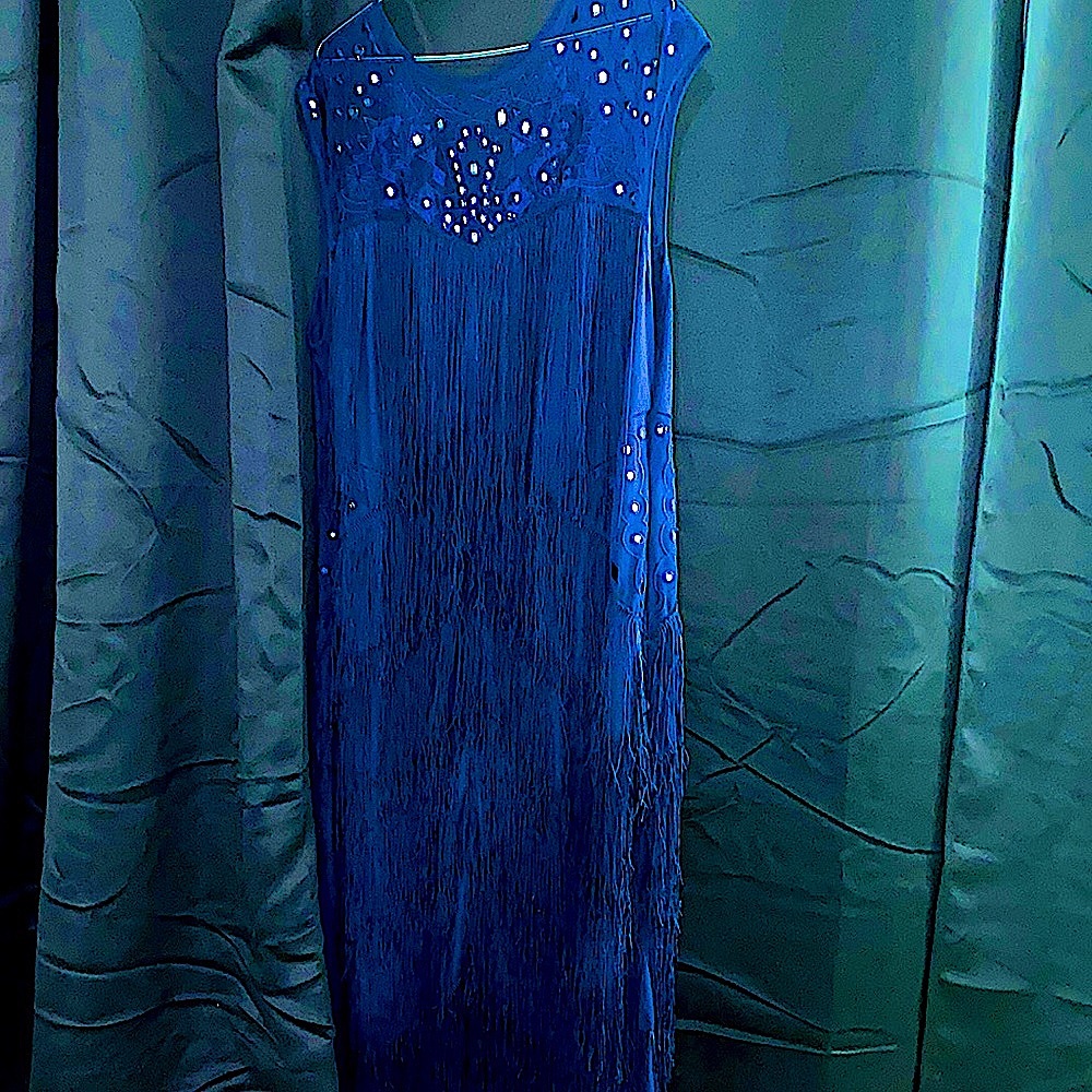 Blue Fringe Dress